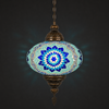 Turkish Mosaic Lantern Hanging Single Chain B5S - 14.5"x33" - B5S - Turquoise
