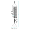 Turkish Mosaic Table Lamp - 5 Bulbs - 12"x42"
