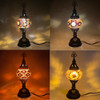 Turkish Mosaic Table Lamp - 4''x11.5" - MB1 - 1 Count Assorted Amber Hue