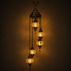 Turkish Mosaic Chandelier  - 5 Bulbs - 12"x45" - Amber