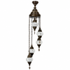 Turkish Mosaic Chandelier  - 5 Bulbs - 12"x45" - White