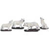 Wolf White Pack of 4 Statues Figures Mini 4" Wide+-