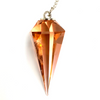 Hopeful Pink Cut Crystal Pendulum on Silver Chain .75" x 1.86" x 13" Long Hopeful Pink Cut Crystal Pendulum on Silver Chain .75" x 1.86" x 13" Long