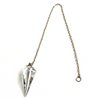 Clear Cut Crystal Pendulum on Silver Chain .75" x 1.86" x 13" Long Clear Cut Crystal Pendulum on Silver Chain .75" x 1.86" x 13" Long