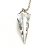 Clear Cut Crystal Pendulum on Silver Chain .75" x 1.86" x 13" Long Clear Cut Crystal Pendulum on Silver Chain .75" x 1.86" x 13" Long