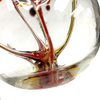 Clear with Yellow and Red Trees Handblown Glass Witching Ball 5"+-