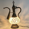 Turkish Mosaic Genie Bottle Table Lamp B1 14"x10"x6" White - GENIB3