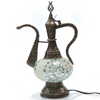 Turkish Mosaic Genie Bottle Table Lamp B1 14"x10"x6" White - GENIB3