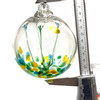 Yellow Green and Blue Upside Down Drip Monet Hand Blown Glass Witching Ball 4.5"+-
