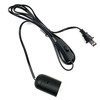 Standard Bulb Socket and Cord 110 Volt Electric 15 Watt with Switch Black Plug In USA 6 Feet Long