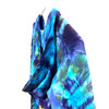 Blue Tie Dye Long Sleeve Cotton Pullover w/ Zippers & Hood (MEDIUM)