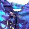 Blue Tie Dye Long Sleeve Cotton Pullover w/ Zippers & Hood (MEDIUM)