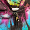 Dark Tie Dye Long Sleeve Cotton Pullover w/ Zippers & Hood (LARGE)