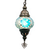 Turkish Mosaic Lantern Hanging Single Chain - 5"x23.5" - B2S - Assorted Colors