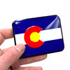 Metal Colorado Flag Sticker Embossed Metal 3.5" x 2 3/4" Peel & Stick Metal Colorado Flag Sticker Embossed Metal 3.5" x 2 3/4" Peel & Stick
