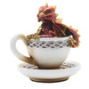 Red Little Baby Dragon in Tea Cup Fine China 4 1/2"H