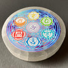 Seven Sacred Chakras Selenite Charging Cleansing Circle Plate 5+-x5"+-