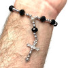 Rosary Cross Crystal Bracelet 1 Count Assorted Colors