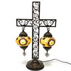 Constantinople Iron Work Cross Lamp Turkish Mosaic Table Lamp - Assorted Colors 1 Count Mb2