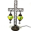 Constantinople Iron Work Cross Lamp Turkish Mosaic Table Lamp - Assorted Colors 1 Count.