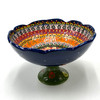 Large Pedestal Bowl Hand Painted Turkish Ceramic Assorted Colors 7.5" Wide 1 Count Large Pedestal Bowl Hand Painted Turkish Ceramic Assorted Colors 7.5" Wide 1 Count