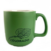 Colorado Waxy Green Aspen Leaf Mug Ceramic Souvenir