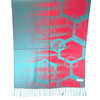 Red and Teal Miami Hexagon Pashmina Scarf