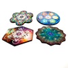 Sacred Geometry Stone Charging Wooden Cut Coaster 5.5"