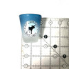 Colorado Moose Blue Frosted Circle Souvenir Shot Glass