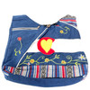 Denim Floral Colorado Cotton Side Bag with Patches Hand Made 1 Count Denim Floral Colorado Cotton Side Bag with Patches Hand Made 1 Count
