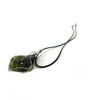 Wire Wrap Faux Moldavite Stone Pendant Necklace