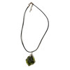 Wire Wrap Faux Moldavite Stone Pendant Necklace