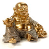 Maitreya Gold Set Of 3 Statues 4.75"x3"