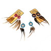 Dream Catcher Earrings Leather and Feathers 1 Count Assorted Color
