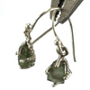 Moldavite Chip and 925 Sterling Silver Hanging Earrings 1 Pair Assorted