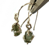 Moldavite Chip and 925 Sterling Silver Hanging Earrings 1 Pair Assorted