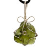 One of a Kind Wire Wrap Faux Matte Moldavite Stone Pendant 1 Count Assorted