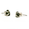 Real Moldavite Rough Studs 925 Sterling Silver Earrings 1 Pair
