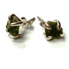 Real Moldavite Rough Studs 925 Sterling Silver Earrings 1 Pair