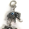 Luck Elephant and Horseshoe Turkish Evil Eye Metal Wall Decor 2.5"x9"