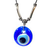 Classic 1" Blue Evil Eye Necklace with Simple Cable handmade in Turkey
