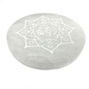 Ohm Flower Circle Selenite Cleansing Plate 4" +- Ohm Flower Circle Selenite Cleansing Plate 4" +-
