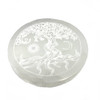 Sacred Night and Day Tree Circle Selenite Cleansing Plate 4.25" +-
