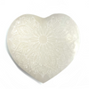 Floral Etched Love Heart Selenite Cleansing Plate 4" +- Floral Etched Love Heart Selenite Cleansing Plate 4" +-