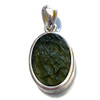 AAA Rough Base Genuine Moldavite Pendant Oval Sterling Silver 10x14 1 Piece Assorted AAA Rough Base Genuine Moldavite Pendant Oval Sterling Silver 10x14 1 Piece Assorted