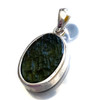 AAA Rough Base Genuine Moldavite Pendant Oval Sterling Silver 10x14 1 Piece Assorted AAA Rough Base Genuine Moldavite Pendant Oval Sterling Silver 10x14 1 Piece Assorted