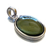 AAA Rough Base Genuine Moldavite Pendant Oval Sterling Silver 12x16 1 Piece Assorted