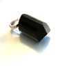 A+ Black Tourmaline Tri Tube Pendant 2..3-3.3gm with Sterling Silver 1 Count Assorted