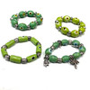 Green Hue Glass Beads Evil Eye Bracelets 1 Count Assorted