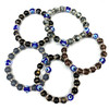 Black and Grey Hue Crystal Encrusted Evil Eye Bracelets 1 Count Assorted Black and Grey Hue Crystal Encrusted Evil Eye Bracelets 1 Count Assorted